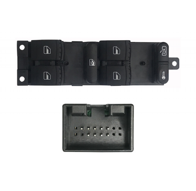 Seat/Skoda/Vw Golf 97-*Interruptor Puerta Delanter. Izq (Negro/Blanco)(4 Botones)10pin