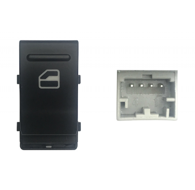 Vw Transporter 03-*Boton Elevalunas Delanter. Dch (Negro) 4pin