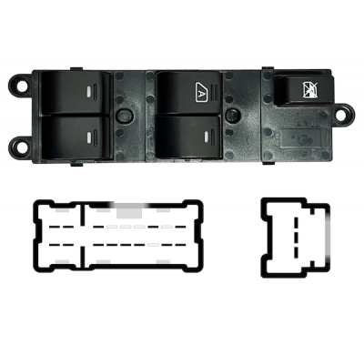 NISSAN NAVARA/PATHFINDER 2005.01-*INTERRUPTOR PUERTA DELANTERO IZQ (4 BOTONES) 16PIN