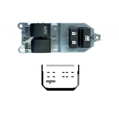 TOYOTA YARIS 2005.01-*INTERRUPTOR PUERTA DELANTERA IZQ (2 BOTONES)10PIN