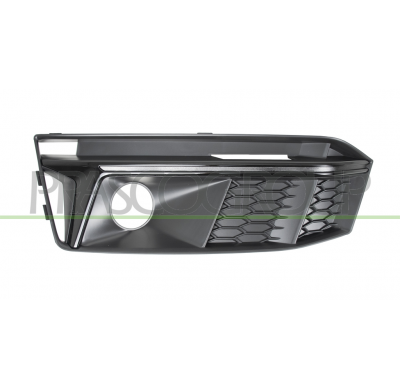 REJILLA IZQUIERDA PARAGOLPES-NEGRA-CON AGUJEROS ANTINIEBLA-CON MOLDURA NEGRA BRILLANTE