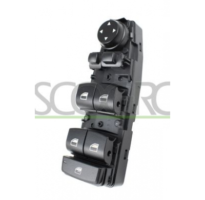 PANEL DE BOTONES NEGRO-4 INTERRUPTORES-ELEVALUNAS PORTA DELANTERA IZQUIERDA-CON FUNCION ESPEJO ABATIBLE-6 PINES