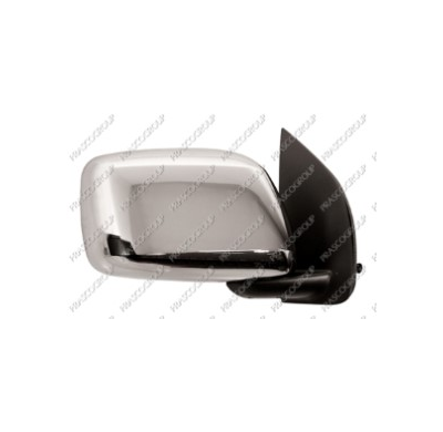Espejo Derecho-Manual-Negro-Convexo/Cromado-Con Carcasa Cromada Nissan Navara 2005->