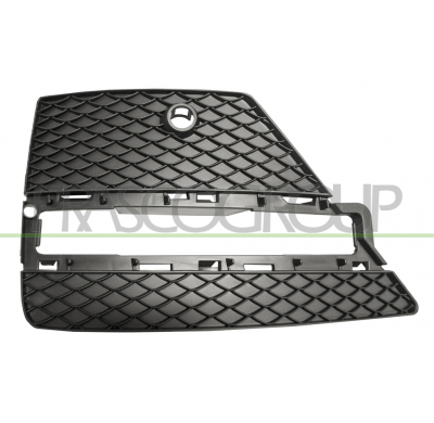 REJILLA IZQUIERDA PARAGOLPES-NEGRA-CON AGUJERO LUZ DIURNA LED-CON AGUJEROS SENSORES APARCAMIENTO+SOPORTES MOD. AMG