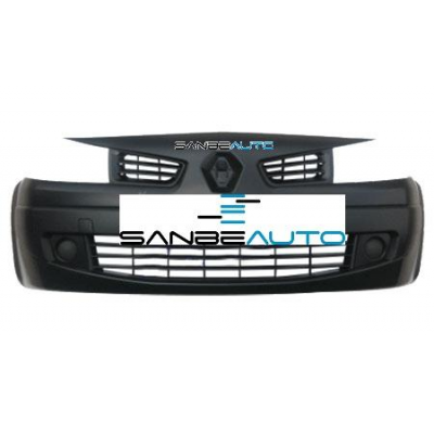 Renault Megane 06-*Paragolpes Delantero Negro Liso (Para Pintar) Sin Agujeros Antiniebla