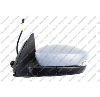 Retrovisor Izquierdo-Manual-Imprimado-Con Piloto-Convexo/Cromado