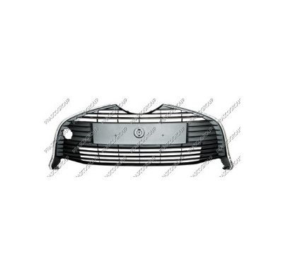 Rejilla Central Paragolpes-Negra-Con Marco Cromado