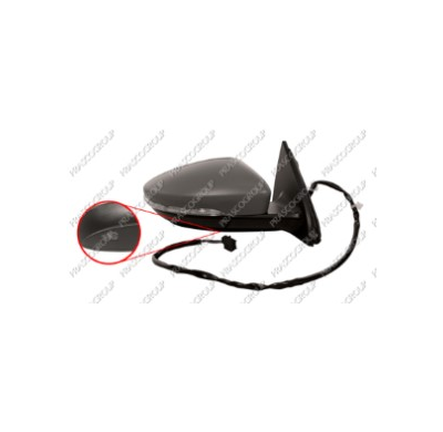 Espejo Derecho Electrico-Termico-Imprimado-Con Sonda-Con Luz Cortesia-Convexo/Cromado Volkswagen Passat 2010->