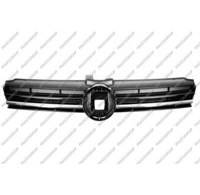 Rejilla Negra Con Moldura Cromada