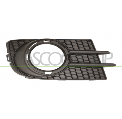 REJILLA DERECHA PARAGOLPES-NEGRA GRANULADO-CON AGUJEROS ANTINIEBLA-CON AGUJEROS MARCO MOD. SPORT 18?