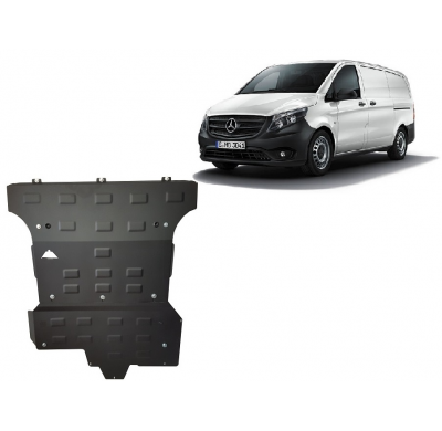 Cubre carter de Acero para el sistema Stop&Go del Mercedes Vito W447, 4x2, 1.6 D Año: 2014 - 2025 Grosor: "2.5"mm 4x2, 1.6 D