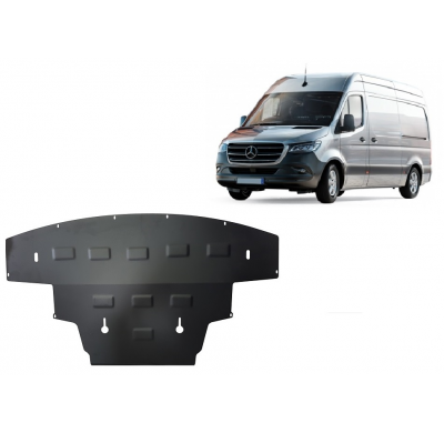 Cubre carter de Acero para Mercedes Sprinter de tracción trasera Año: 2018 - 2025 Grosor: "2"mm Todas las motorizaciones
