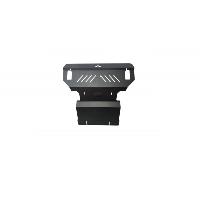 Cubre carter de Acero para el motor y el radiador del Mitsubishi Pajero 3 (V60, V70). Año: 1999 - 2007 Grosor: "2,5"mm 3.5 Gdi;