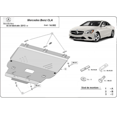 Cubre Carter Metalico Mercedes Cla X117 2013-2018 Acero 2mm