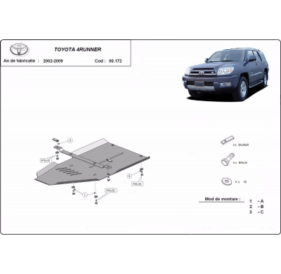 Protección Del Caja De Cambios Toyota 4runner 2002-2009 Acero 3mm