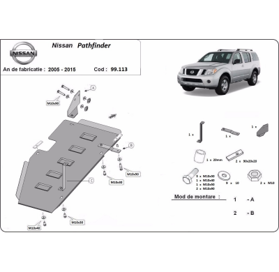 Protección Del Depósito De Combustible Nissan Pathfinder D40 2005-2015 Acero 2,5mm