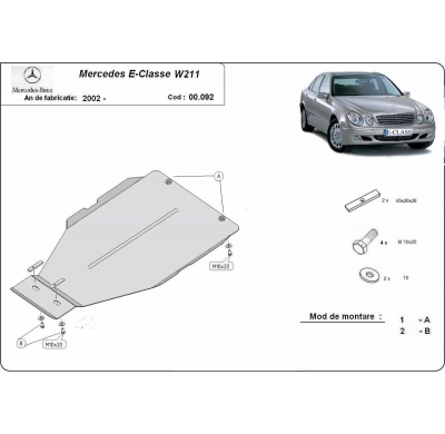 Protección Del Caja De Cambios Mercedes E-Clasee W211 2002-2008 Acero 2mm