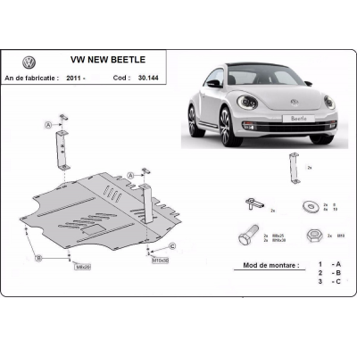 Cubre Carter Metalico Volkswagen New Beetle 2011-2017 Acero 2mm