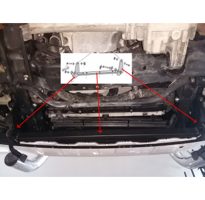 Cubre carter de Acero para Volkswagen Amarok Año: 2010 - 2022 Grosor: "3"mm 2.0L, 3.0L