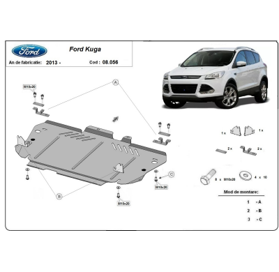 Cubre Carter Metalico Ford Kuga 2013-2018 Acero 2mm
