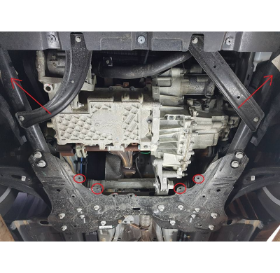 Cubre carter de Acero para Fiat 500x Año: 2014 - 2025 Grosor: "2"mm Todas las motorizaciones