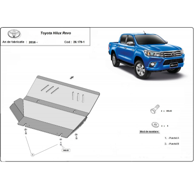 Protección Del Radiador Toyota Hilux Revo 2016-2018 Acero 3mm