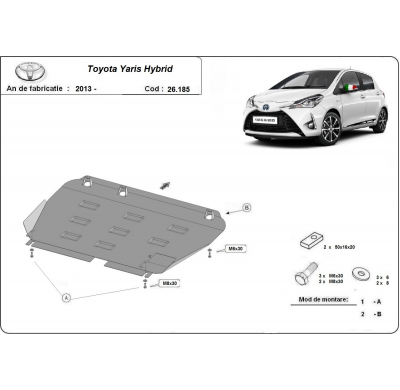 Cubre Carter Metalico Toyota Yaris Xp150  Año: 2013-2021