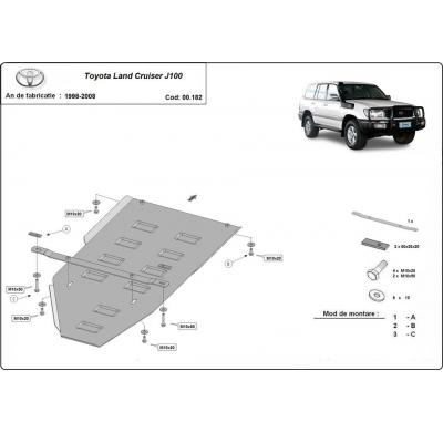 Protección Del Caja De Cambios Toyota Land Cruiser J100  Año: 1998-2008