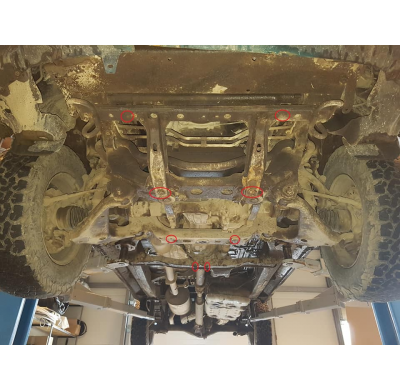 Caja de cambios de Acero y placa protectora del filtro de partículas para Toyota Hilux Año: 2004 - 2015 Grosor: "3"mm Todas las