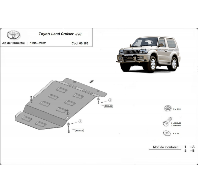 Protección Del Caja De Cambios Toyota Land Cruiser J90 - Solo Para Swb  Año: 1995-2002