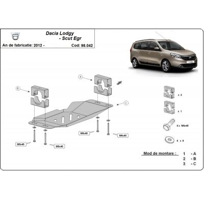 Protector Metalico Para El Sistema Stop & Go, Egr Dacia Lodgy  Año: 2012-2021
