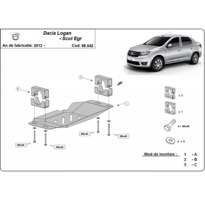 Protector Metalico Para El Sistema Stop & Go, Egr Dacia Logan 2  Año: 2012-2020