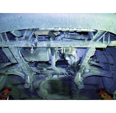 Cubre carter de Acero para el motor y caja de cambios del Mercedes Vito. Año: 1996 - 2003 Grosor: "2"mm Todas las motorizaciones