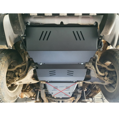 Cubre carter de Acero para el motor y el radiador del Mitsubishi Pajero Sport 2 Año: 2008 - 2016 Grosor: "3"mm Todas las motoriz