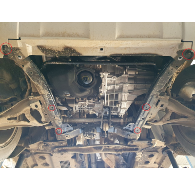 Cubre carter de Aluminio para Dacia Duster Año: 2018 - 2024 Grosor: "4"mm Todas las motorizaciones