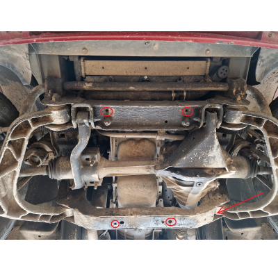 Cubre carter de Acero para Jeep Cherokee - KJ Año: 2001 - 2008 Grosor: "2.5"mm Todas las motorizaciones