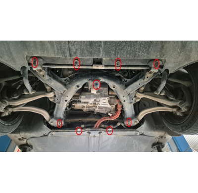 Placa protectora del motor eléctrico delantero para Tesla Model Y AWD Año: 2020 - 2025 Grosor: "2"mm Motor dual