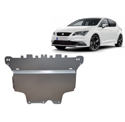 Protector de cárter de aluminio para Seat Leon Mk3 5F Año: 2012 - 2021 Grosor: "3"mm Todas las motorizaciones