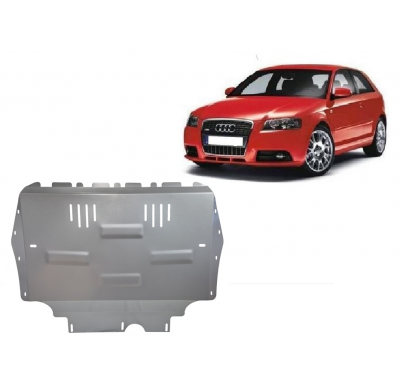 Cubre carter de Aluminio para el motor y caja de cambios del Audi A3 Año: 2009 - 2012 Grosor: "3"mm 1.2 TSI, 1.4 TSI, 1.6 TDI