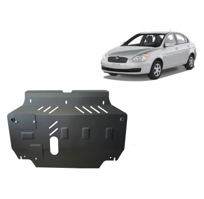 Cubre carter de Acero para Hyundai Accent Año: 2005 - 2010 Grosor: "2"mm Todas las motorizaciones