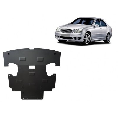 Cubre carter de Acero para Mercedes Clase C W203 Año: 2000 - 2007 Grosor: "2"mm 2.0, gasolina manual y automático