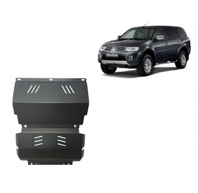Cubre carter de Acero para el motor y el radiador del Mitsubishi Pajero Sport 2 Año: 2008 - 2016 Grosor: "3"mm Todas las motoriz