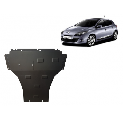 Cubre carter de Acero para el motor y caja de cambios del Renault Megane 3 Año: 2008 - 2016 Grosor: "2"mm Todas las motorizacion