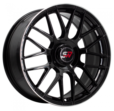 Llanta SPACWHEELS F083 8,0X18" BLANK ET30 CB73,1 BLACK GLOSS / LIP ALUM