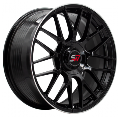 Llanta SPACWHEELS F083 8,0X18" BLANK ET30 CB73,1 BLACK GLOSS / LIP ALUM