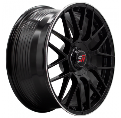 Llanta SPACWHEELS F083 8,0X18" BLANK ET30 CB73,1 BLACK GLOSS / LIP ALUM