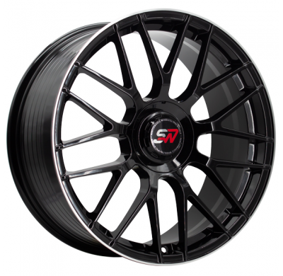Llanta SPACWHEELS F083 8,5X19" 5X112 ET40 CB73,1 BLACK GLOSS / LIP ALUM