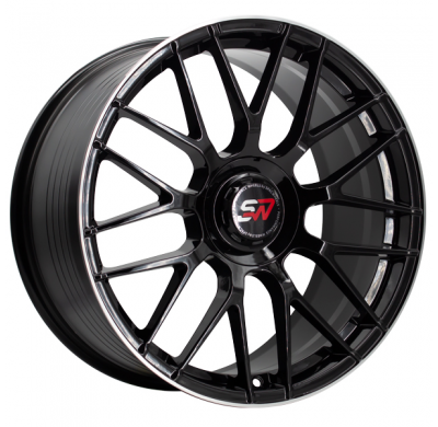 Llanta SPACWHEELS F083 9,5X19" BLANK ET40 CB73,1 BLACK GLOSS / LIP ALUM