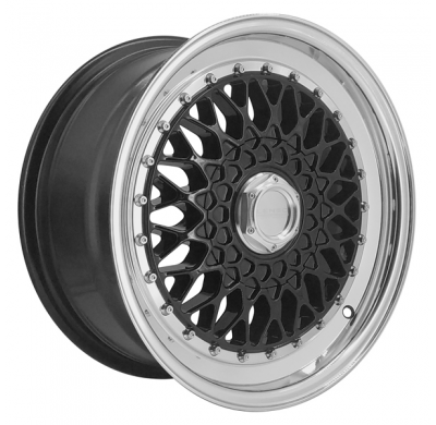 Llanta LENSO WHEELS BSX 7,5X16" 4X108 ET25 CB73,1 NEGRO ARO PULIDO
