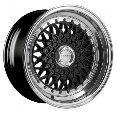 Llanta LENSO WHEELS BSX 8,0X15" 5X100 ET25 CB73,1 NEGRO ARO PULIDO